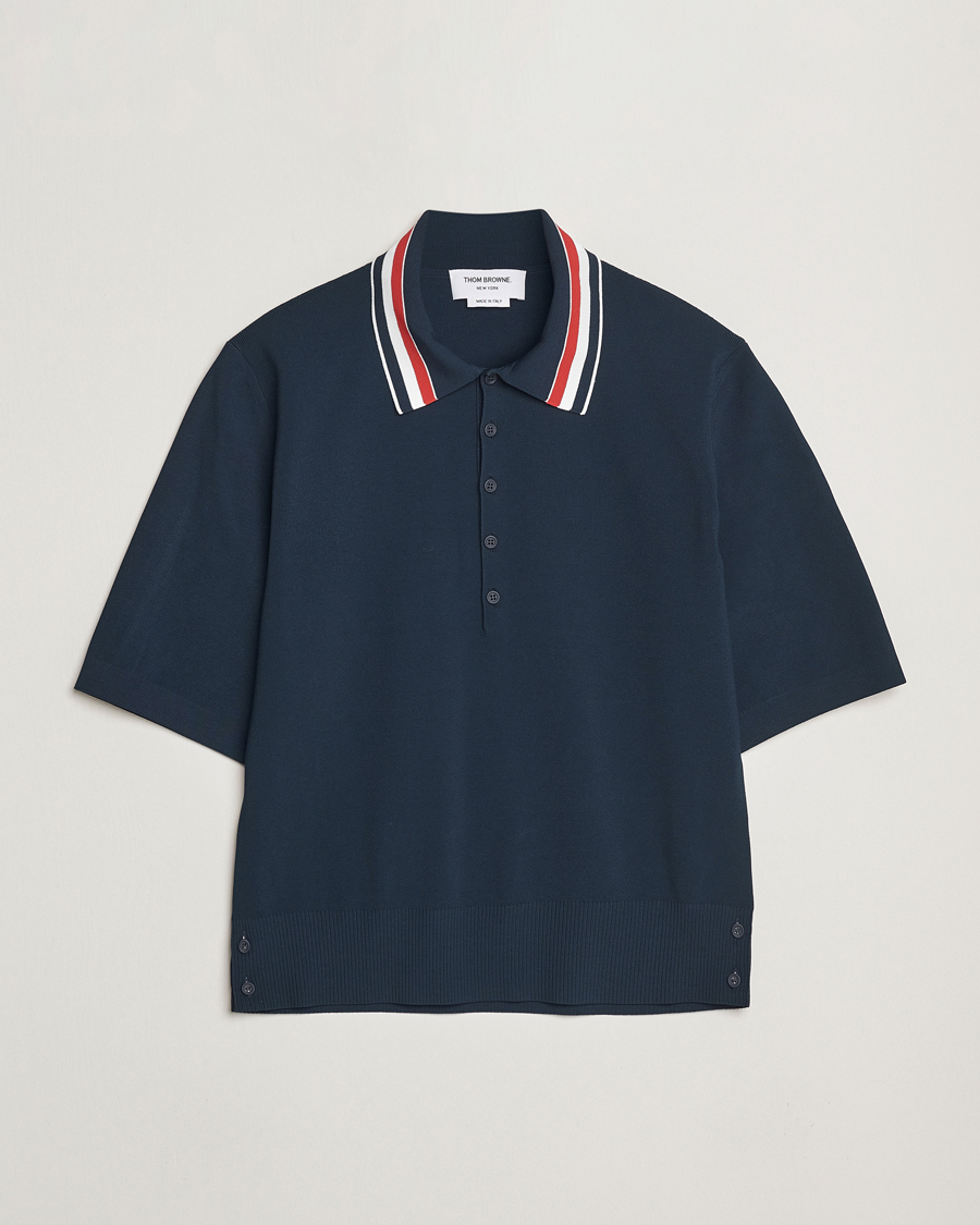 Herren | Poloshirts | Thom Browne | Needle Stitch Tennis Polo Navy