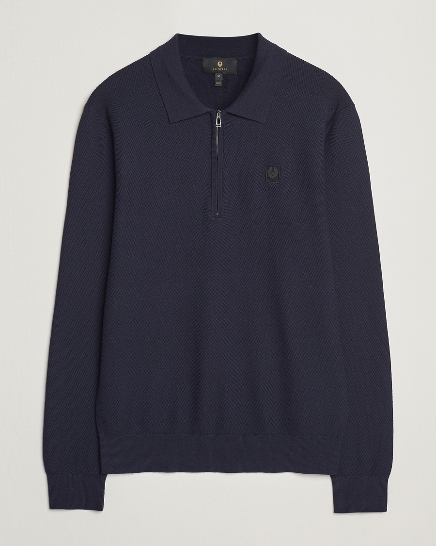 Herren | Pullover | Belstaff | Drift Knitted Zip Polo Navy