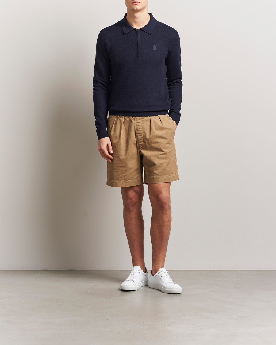 Herren | Pullover | Belstaff | Drift Knitted Zip Polo Navy