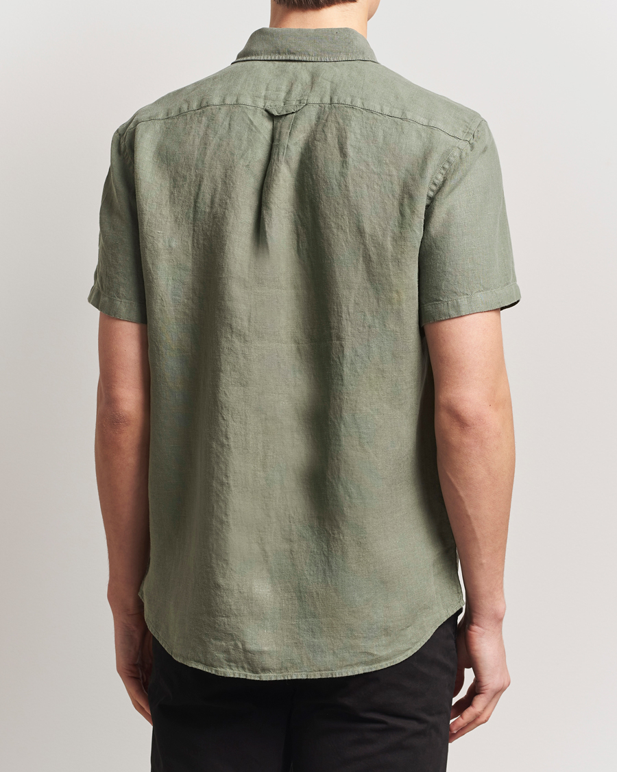 Herren | Hemden | Belstaff | Scale Short Sleeve Linen Shirt Surplus Green