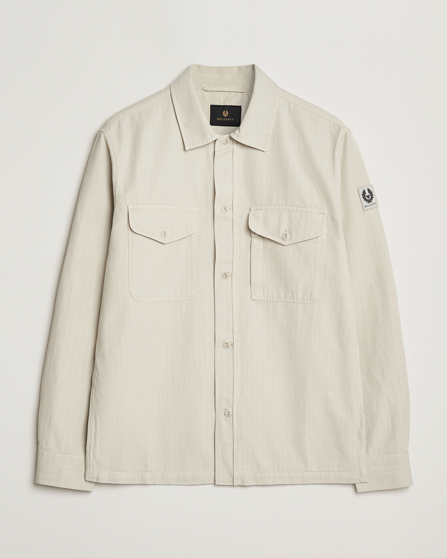 Herren | Hemden | Belstaff | CS60 Cotton Herringbone Overshirt Stone Beige
