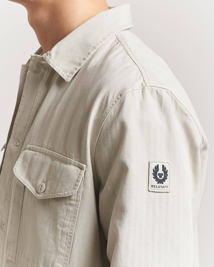 Herren | Hemden | Belstaff | CS60 Cotton Herringbone Overshirt Stone Beige