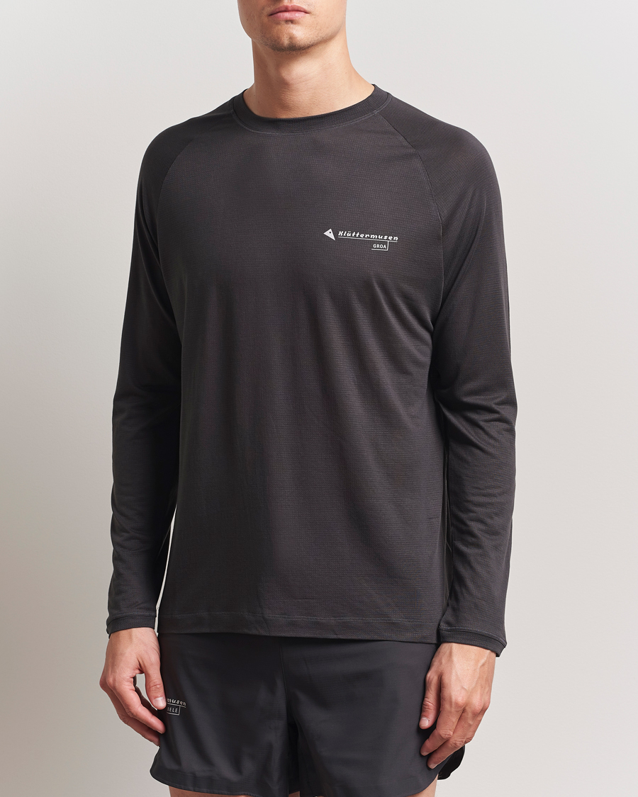 Herren | T-Shirts | Klättermusen | Groa Long Sleeve T-Shirt Raven