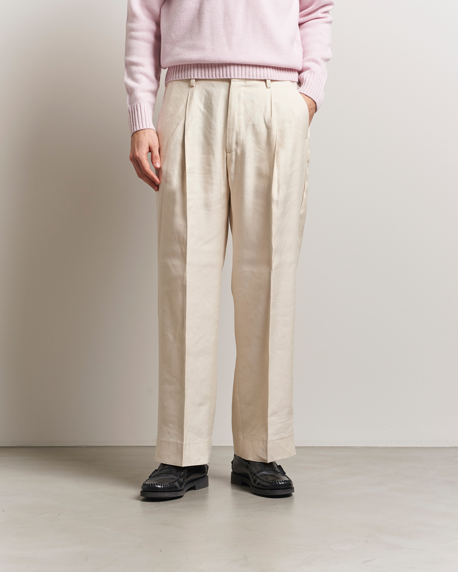 Herren | Hosen | NN07 | Kay Linen/Viscose Drawstring Trousers Ivory