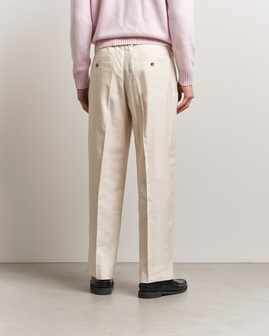 Herren | Hosen | NN07 | Kay Linen/Viscose Drawstring Trousers Ivory