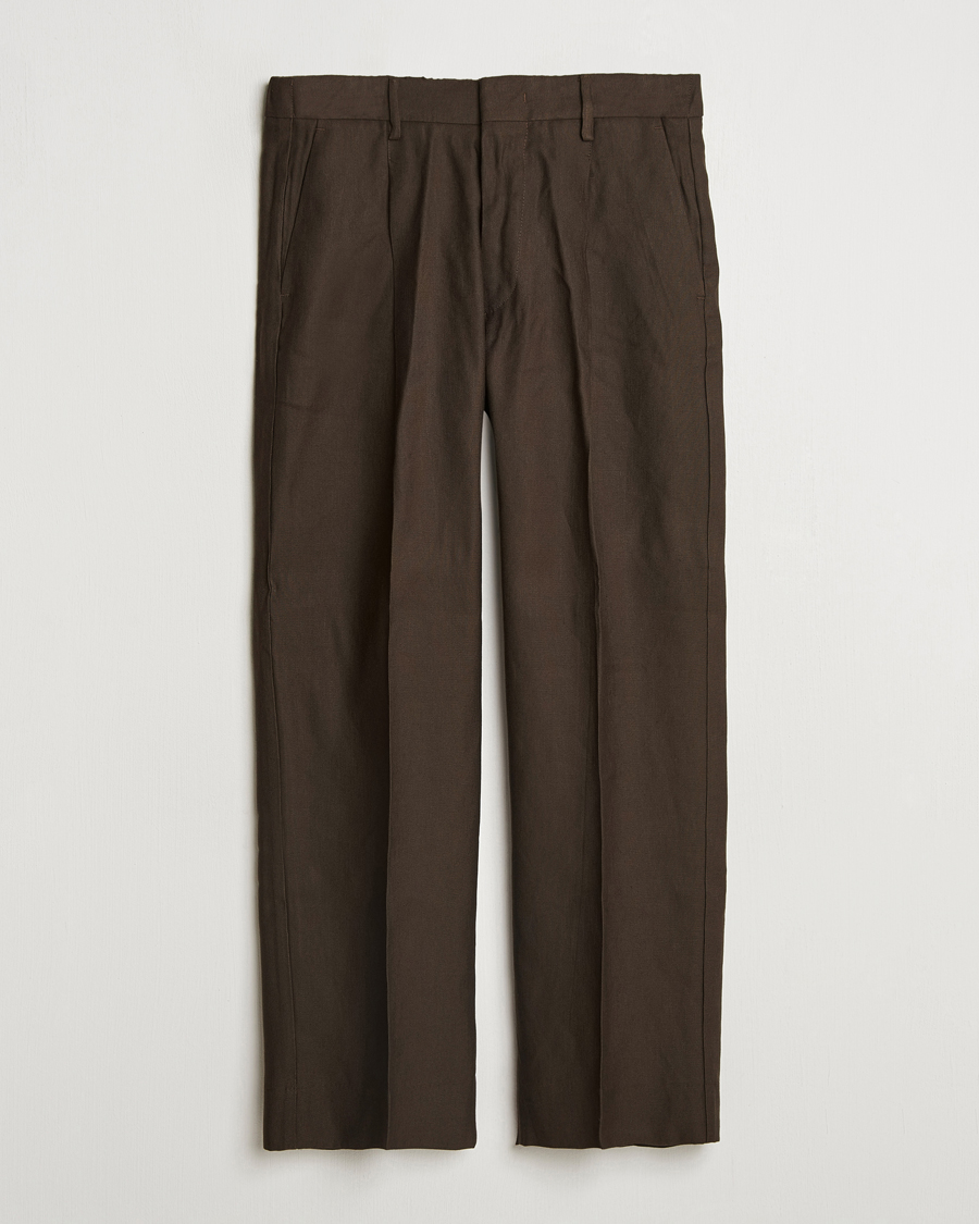 Herren | Hosen | NN07 | Kay Linen/Viscose Drawstring Trousers Demitasse Brown