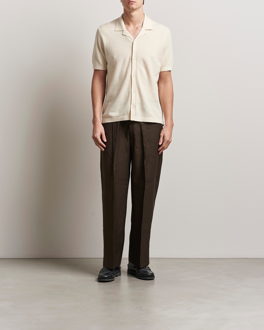Herren | Hosen | NN07 | Kay Linen/Viscose Drawstring Trousers Demitasse Brown