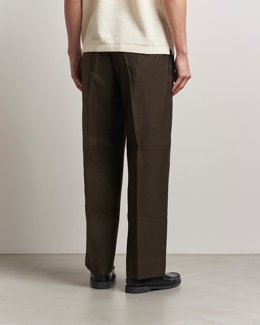 Herren | Hosen | NN07 | Kay Linen/Viscose Drawstring Trousers Demitasse Brown