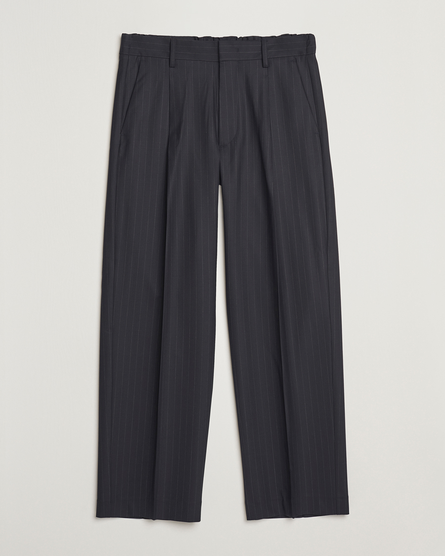 Herren | Hosen | NN07 | Kay Wool Pinstriped Drawstring Trousers Navy