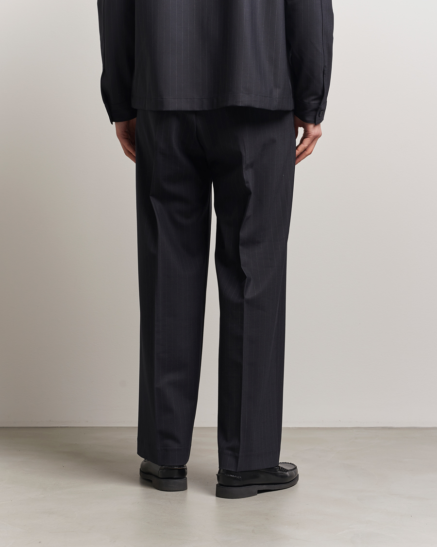 Herren | Hosen | NN07 | Kay Wool Pinstriped Drawstring Trousers Navy