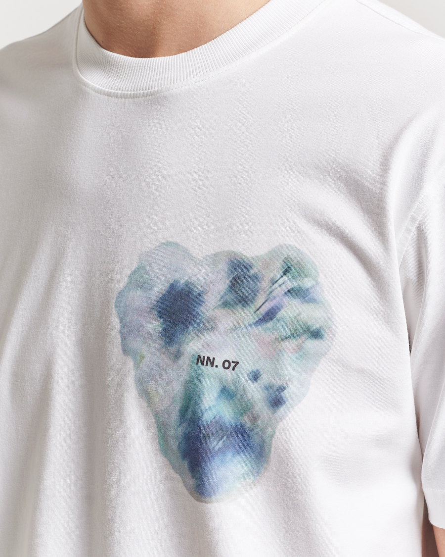 Herren | T-Shirts | NN07 | Adam Printed Crew Neck T-Shirt White