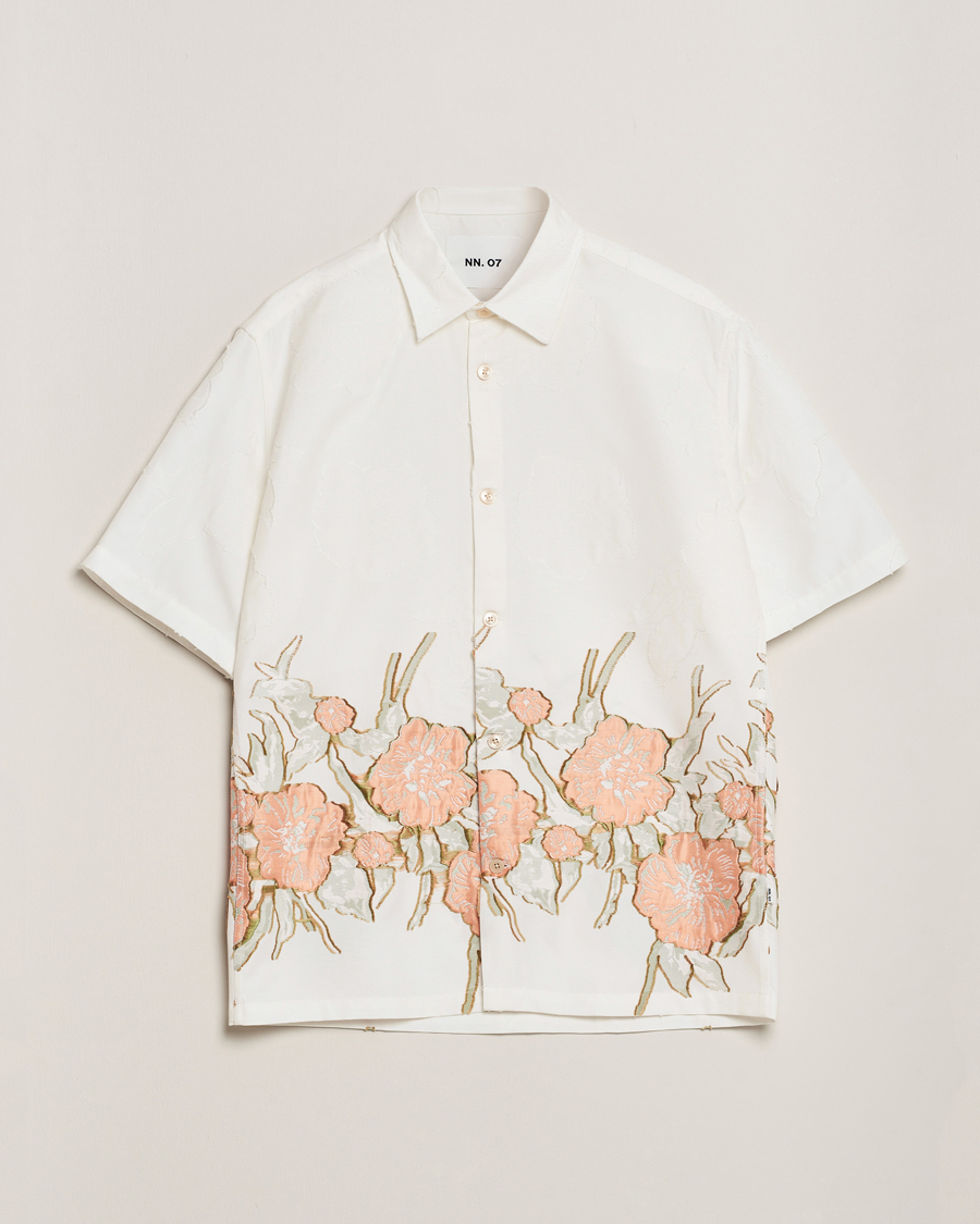 Herren | Hemden | NN07 | Freddy Flower Short Sleeve Shirt White Multi