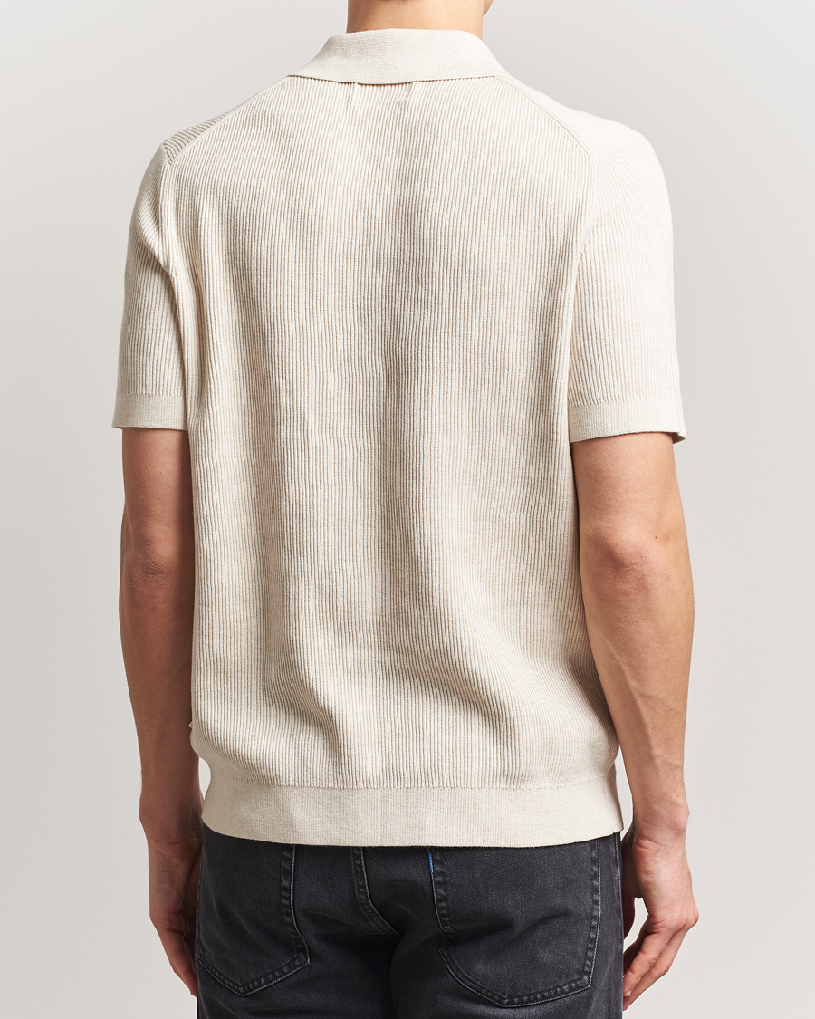 Herren | Poloshirts | NN07 | Hansie Half Zip Knitted Polo Ivory