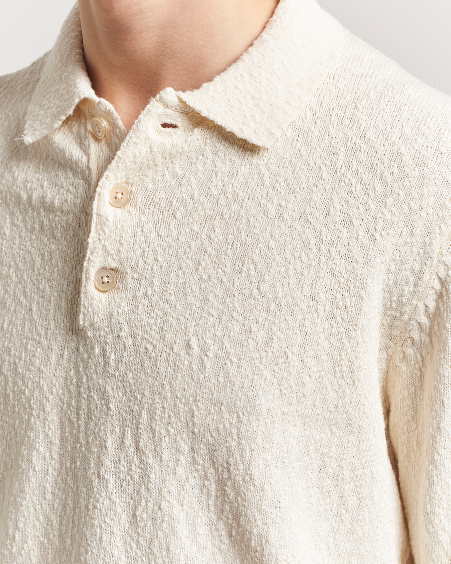 Herren | Pullover | NN07 | Randy Knitted Long Sleeve Polo Ecru