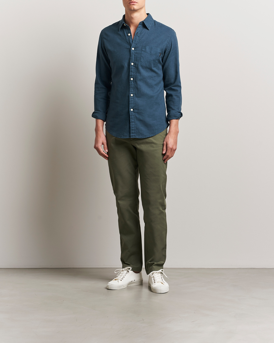 Herren | Hosen | Dockers | Crafted Khaki Slim Cotton/Linen Chino Teal Leaf