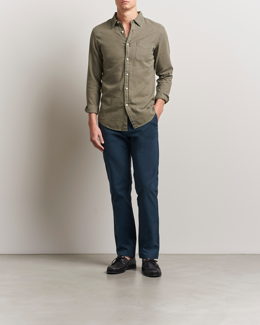 Herren | Hosen | Dockers | Crafted Khaki Slim Cotton/Linen Chino Stratified Sea
