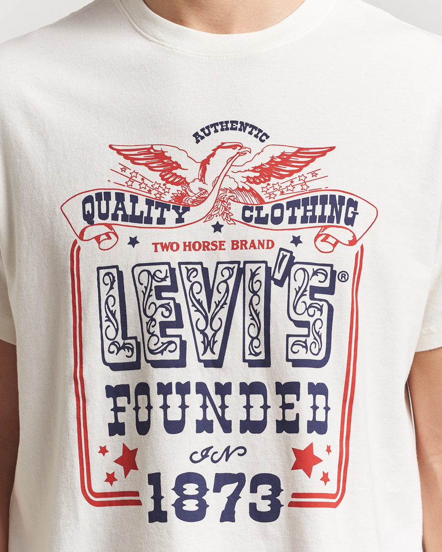 Herren | T-Shirts | Levi's | Relaxed Fit Printed Crew Neck T-Shirt Egret White