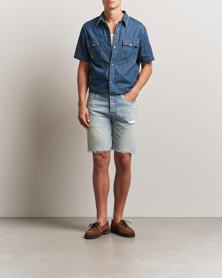 Herren | Hemden | Levi's | Relaxed Fit Short Sleeve Western Shirt Dark Blue