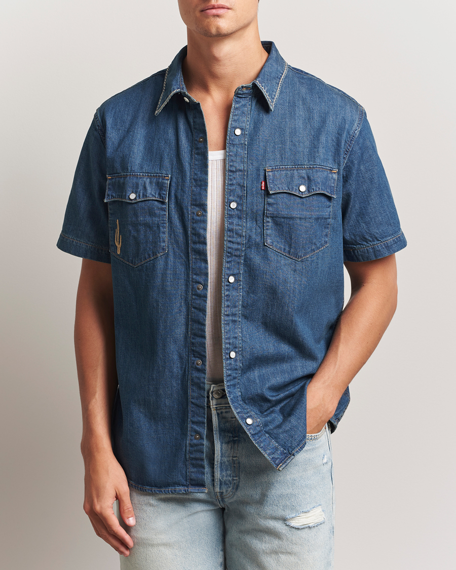 Herren | Hemden | Levi's | Relaxed Fit Short Sleeve Western Shirt Dark Blue