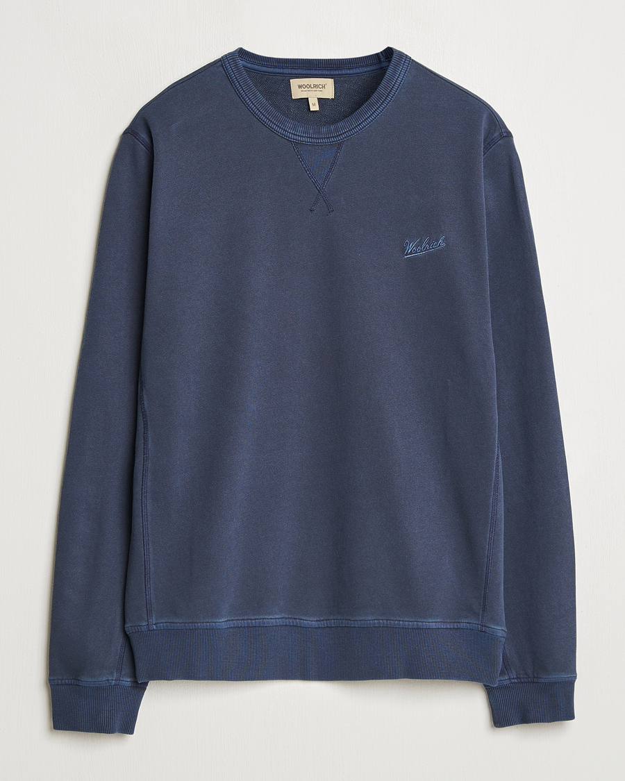 Herren | Pullover | Woolrich | Garment Dyed Crewneck Dream Blue