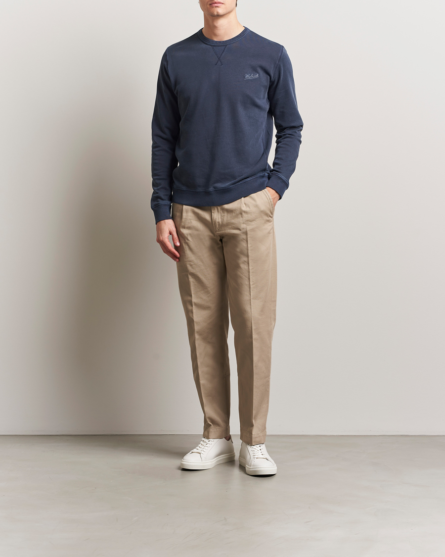 Herren | Pullover | Woolrich | Garment Dyed Crewneck Dream Blue