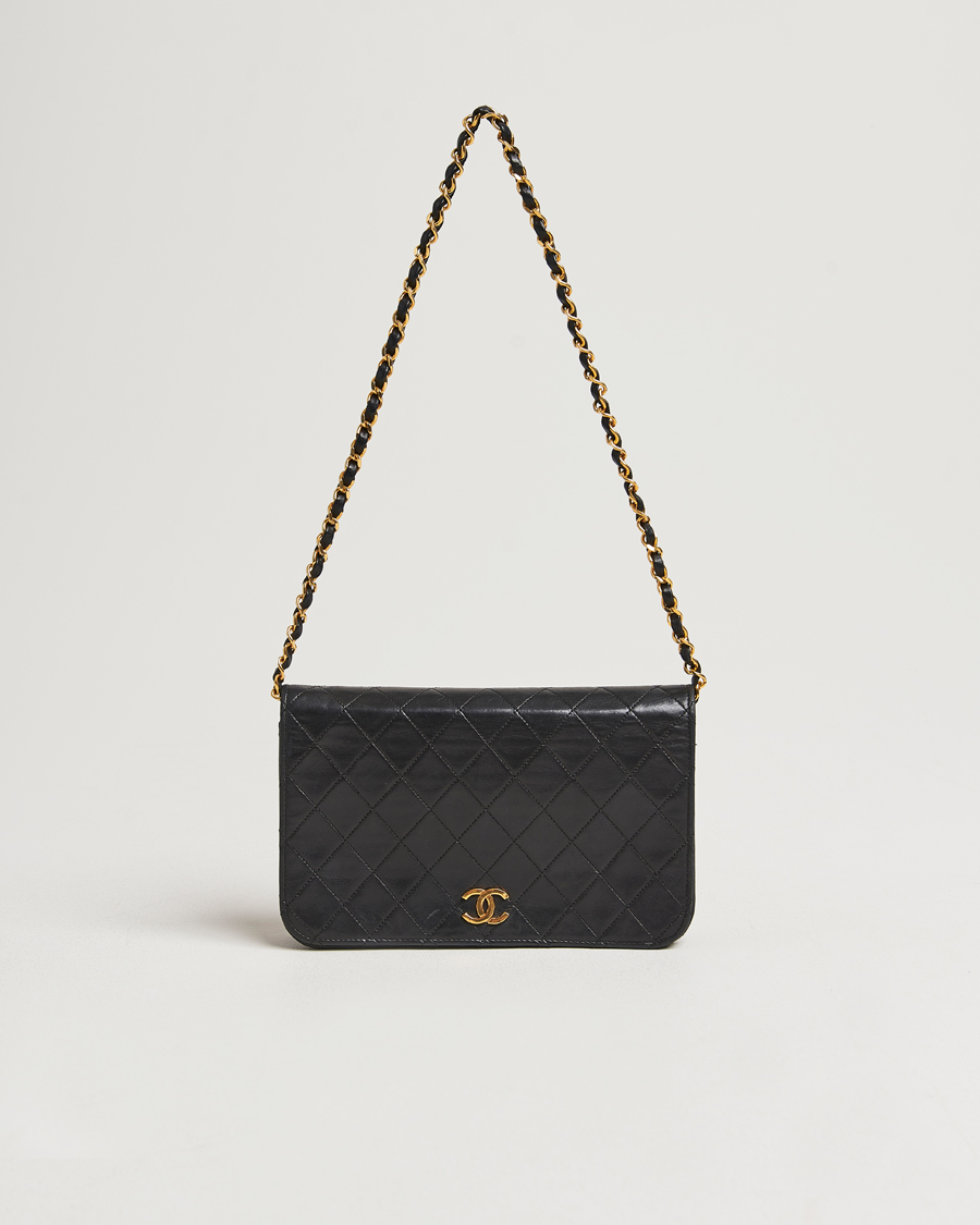 Herren | Chanel Pre-Owned Single Full Flap Chain Shoulder Bag Black | Chanel Pre-Owned | Single Full Flap Chain Shoulder Bag Black