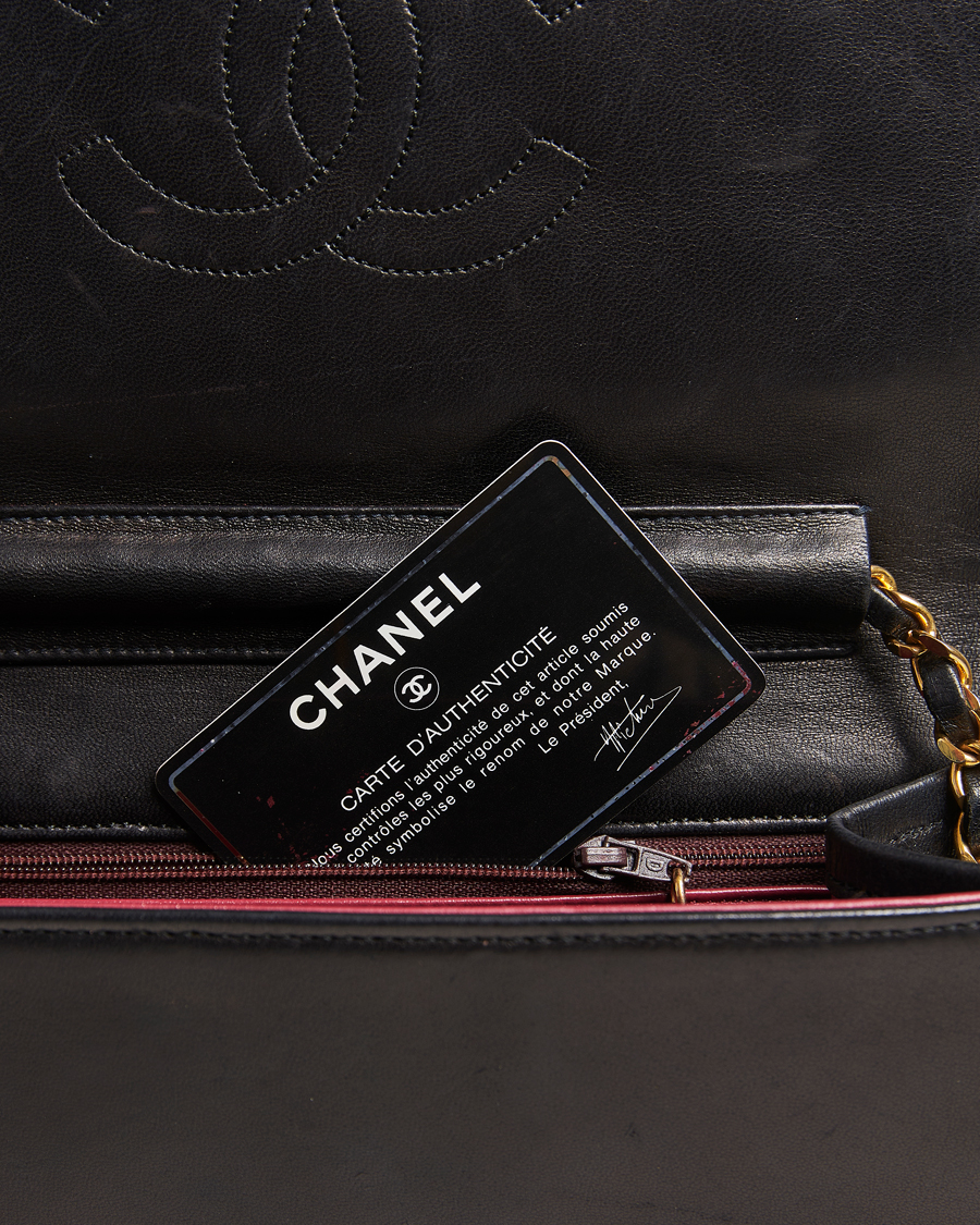 Herren | Chanel Pre-Owned Single Full Flap Chain Shoulder Bag Black | Chanel Pre-Owned | Single Full Flap Chain Shoulder Bag Black