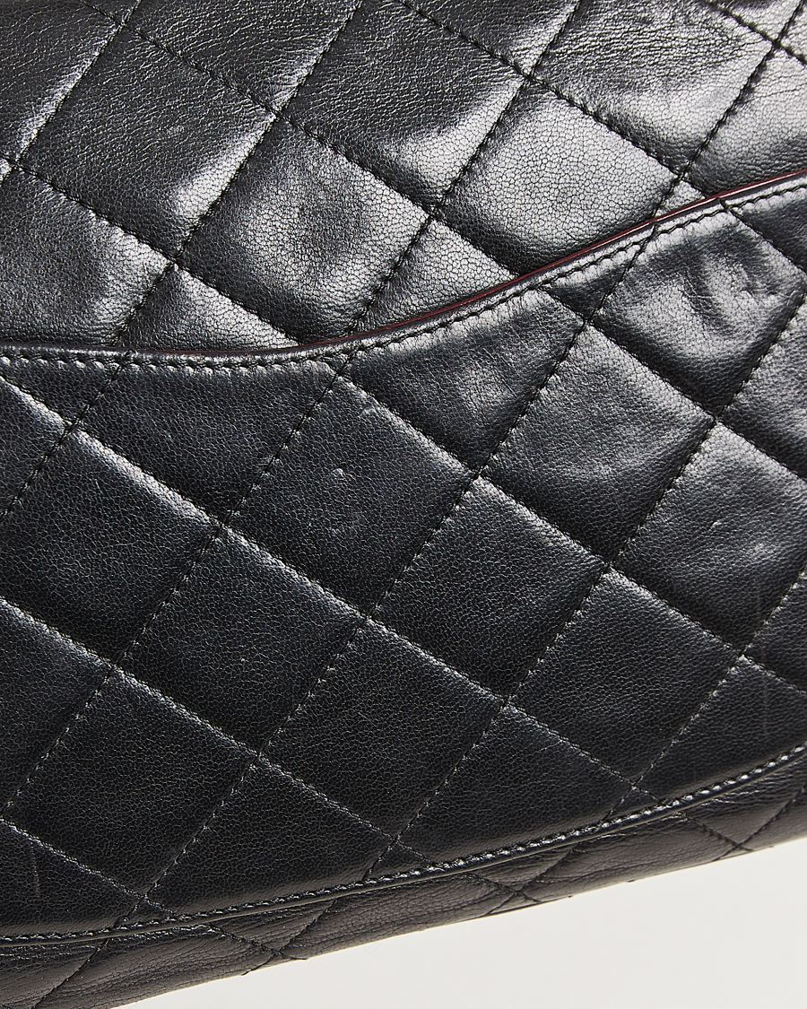 Herren | Chanel Pre-Owned Matelassé Medium Double Flap Bag Black | Chanel Pre-Owned | Matelassé Medium Double Flap Bag Black