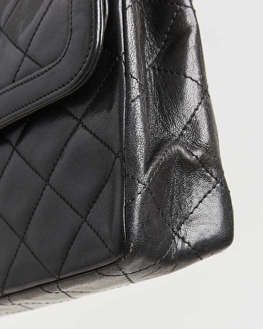 Herren | Chanel Pre-Owned Matelassé Medium Double Flap Bag Black | Chanel Pre-Owned | Matelassé Medium Double Flap Bag Black