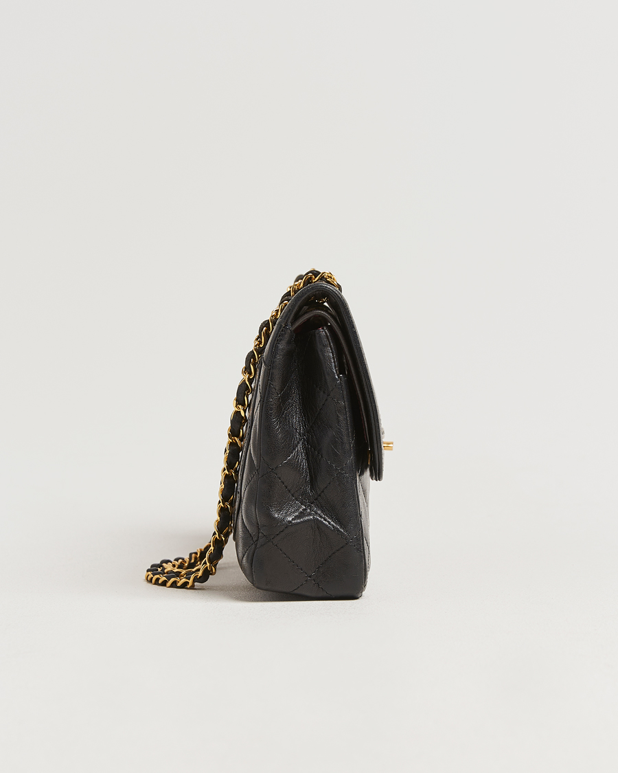 Herren | Chanel Pre-Owned Matelassé Medium Double Flap Bag Black | Chanel Pre-Owned | Matelassé Medium Double Flap Bag Black