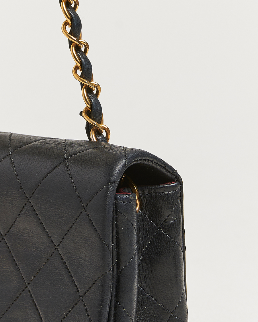 Herren | Chanel Pre-Owned Mini Single Full Flap Bag Black Lambskin | Chanel Pre-Owned | Mini Single Full Flap Bag Black Lambskin