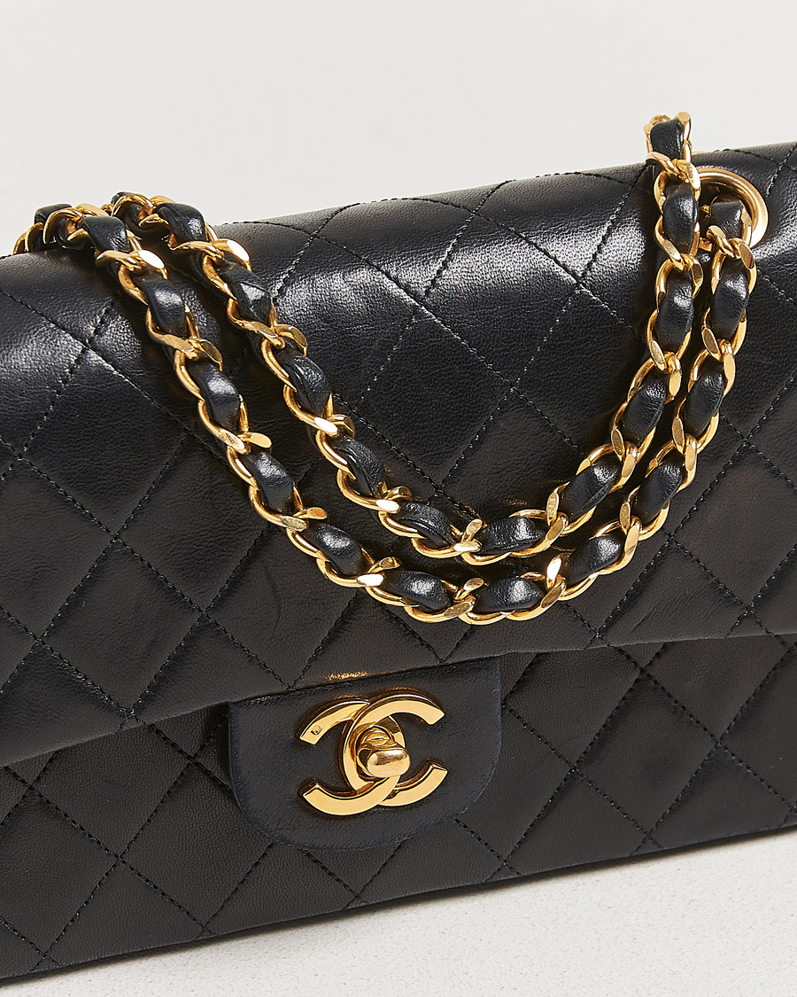 Herren | Chanel Pre-Owned Matelassé Small Double Flap Bag Black Lambskin | Chanel Pre-Owned | Matelassé Small Double Flap Bag Black Lambskin