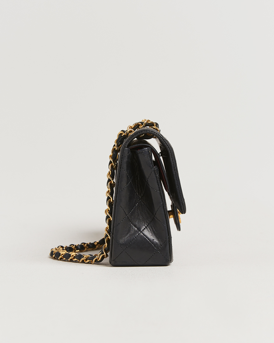 Herren | Chanel Pre-Owned Matelassé Small Double Flap Bag Black Lambskin | Chanel Pre-Owned | Matelassé Small Double Flap Bag Black Lambskin