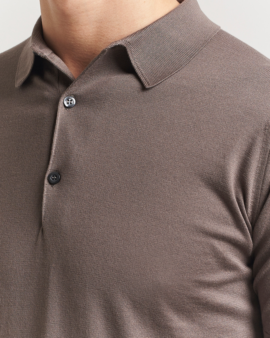 Herren | Poloshirts | John Smedley | Adrian Slim Fit Sea Island Polo Beige Musk