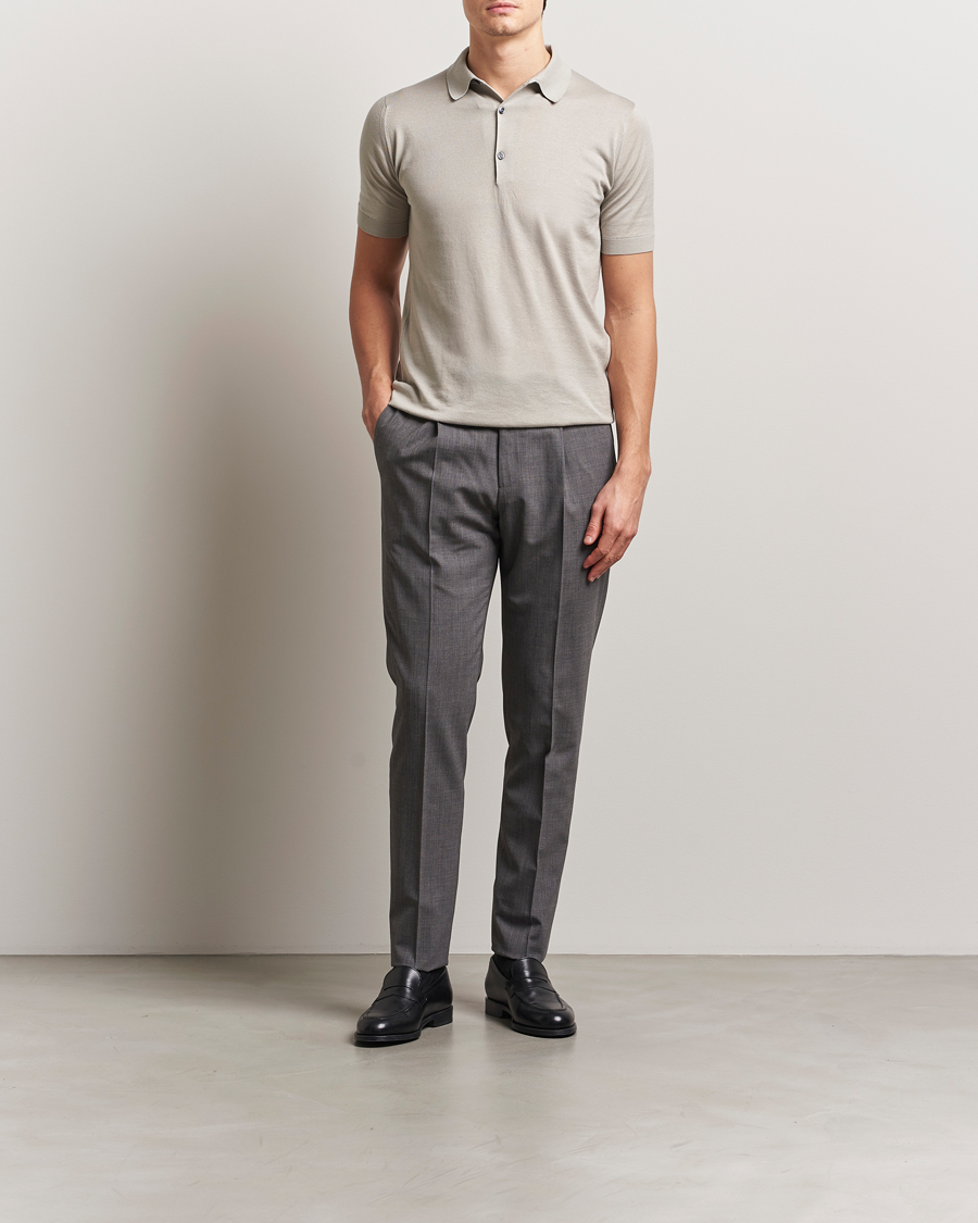Herren | Poloshirts | John Smedley | Adrian Slim Fit Sea Island Polo Parchment