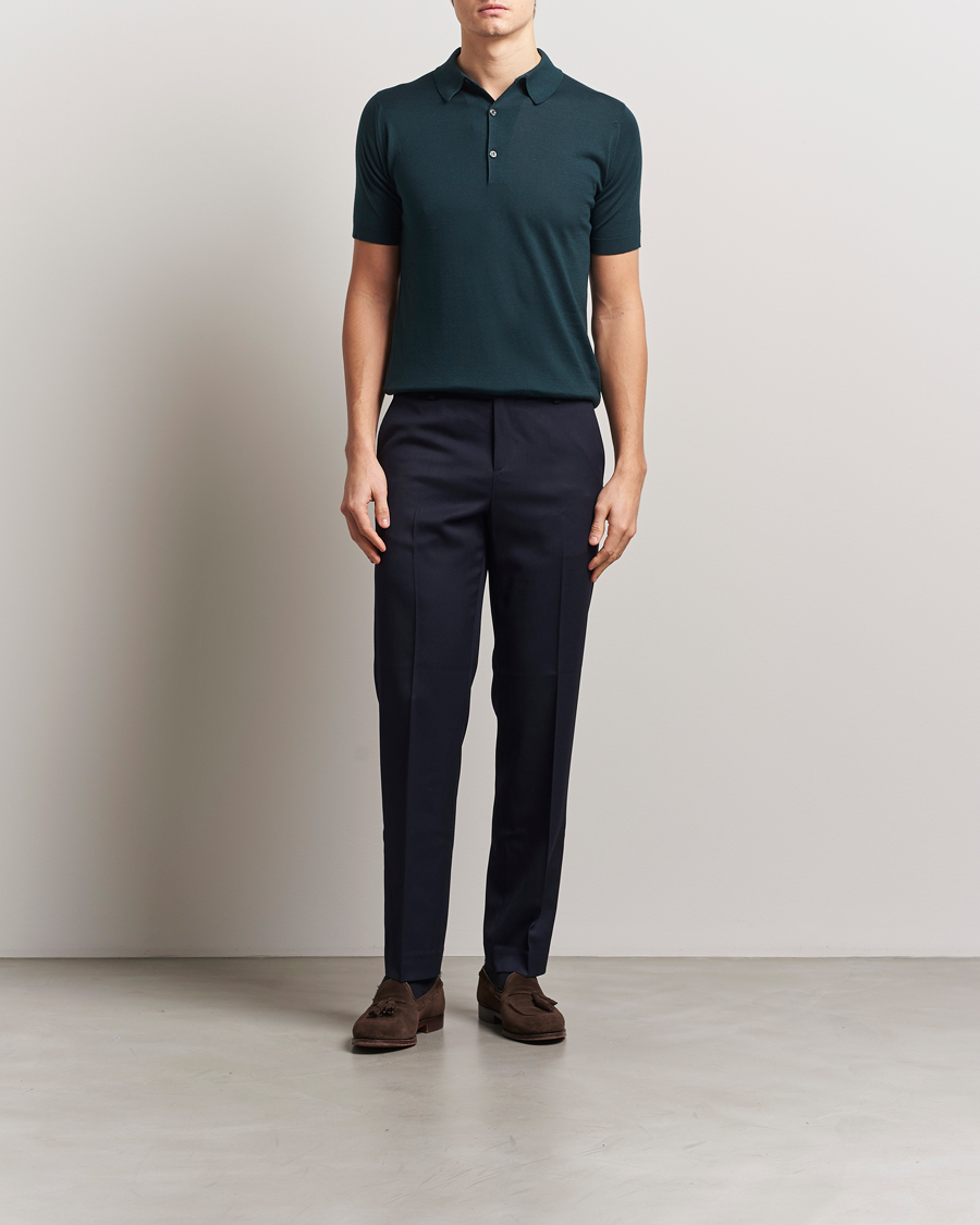 Herren | Poloshirts | John Smedley | Adrian Slim Fit Sea Island Polo Rain Forest