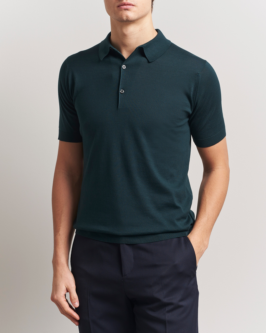 Herren | Poloshirts | John Smedley | Adrian Slim Fit Sea Island Polo Rain Forest