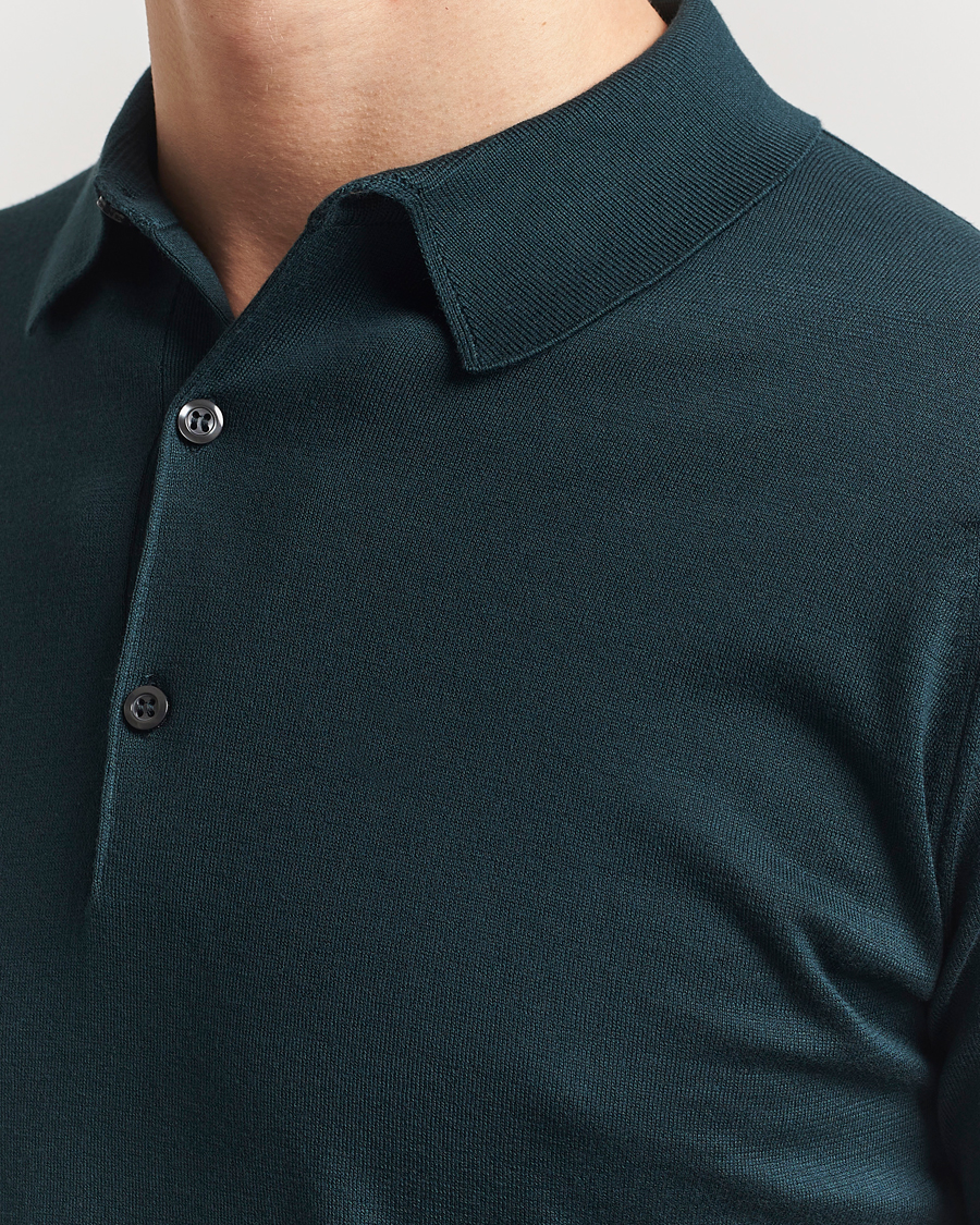 Herren | Poloshirts | John Smedley | Adrian Slim Fit Sea Island Polo Rain Forest