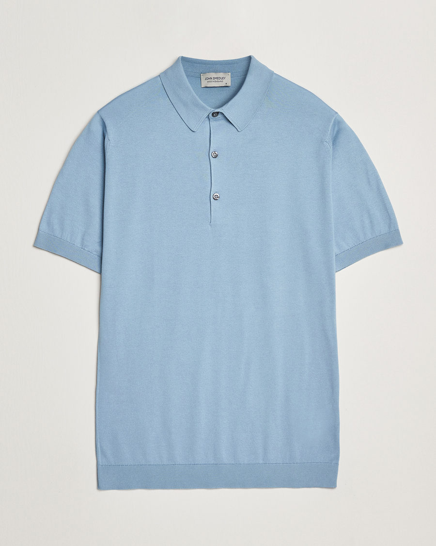 Herren | Poloshirts | John Smedley | Adrian Slim Fit Sea Island Polo Sea Glass