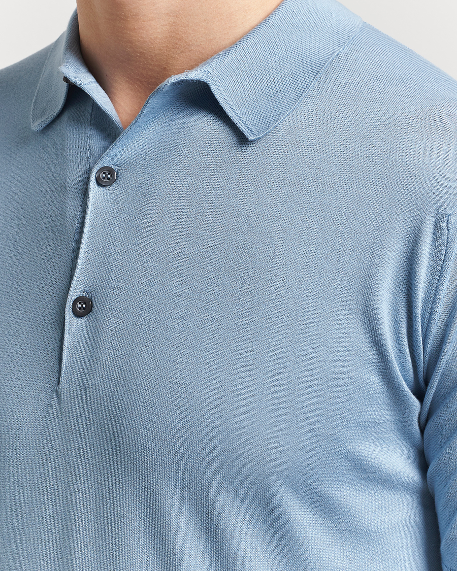 Herren | Poloshirts | John Smedley | Adrian Slim Fit Sea Island Polo Sea Glass