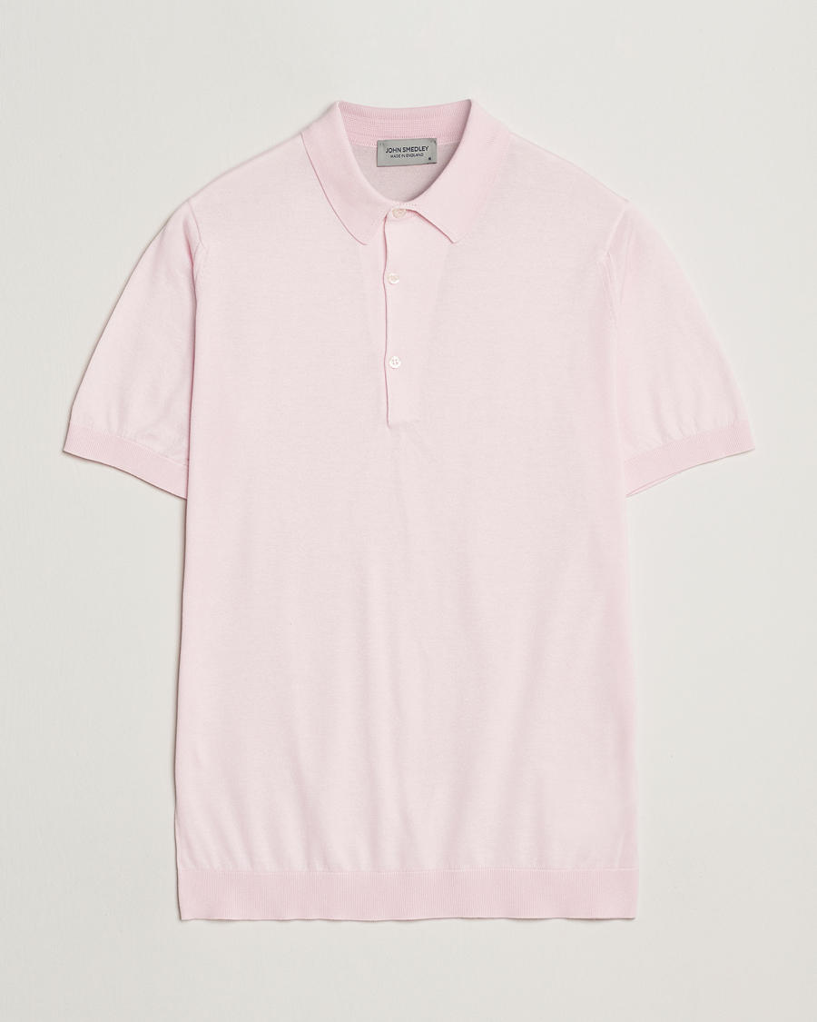 Herren | Poloshirts | John Smedley | Adrian Slim Fit Sea Island Polo Soft Pink