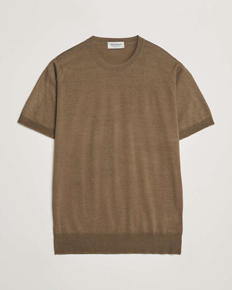 Herren | T-Shirts | John Smedley | Hilcote Wool/Sea Island Cotton T-Shirt Sepia Green