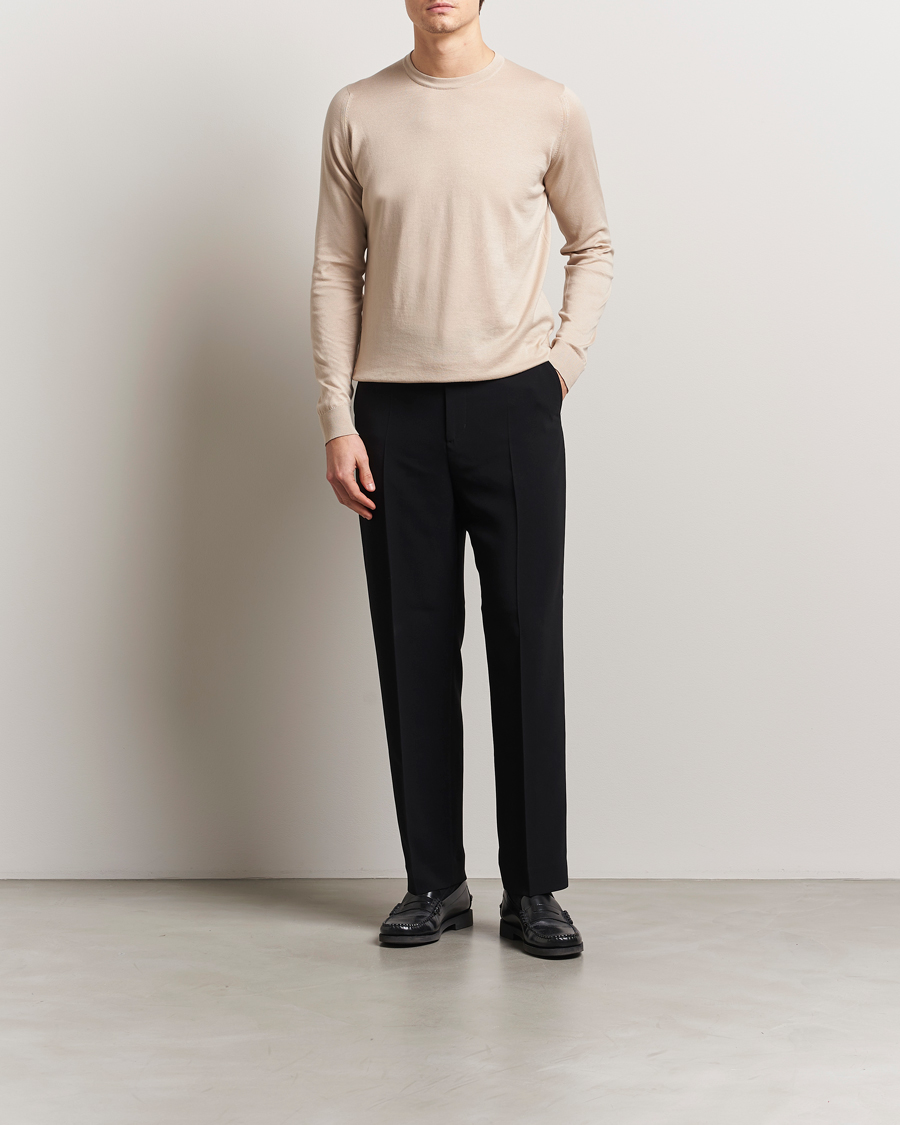 Herren | Pullover | John Smedley | Rowland Sea Island Crew Neck Pullover Almond