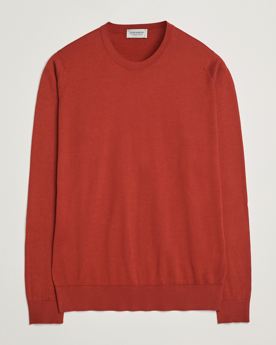 Herren | Pullover | John Smedley | Rowland Sea Island Crew Neck Pullover Baked Red