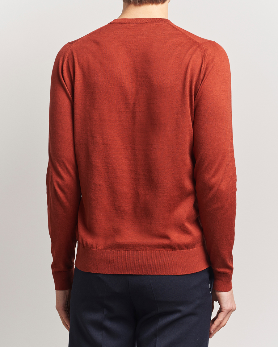 Herren | Pullover | John Smedley | Rowland Sea Island Crew Neck Pullover Baked Red
