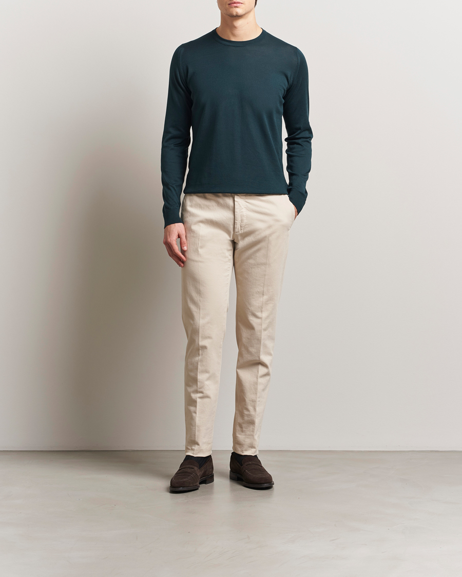 Herren | Pullover | John Smedley | Rowland Sea Island Crew Neck Pullover Rain Forest