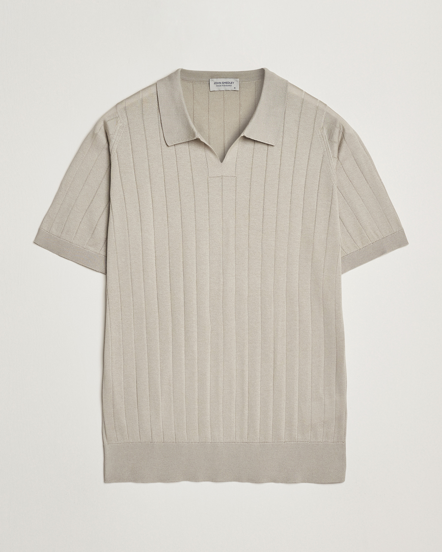 Herren | Poloshirts | John Smedley | Roper Open Collar Sea Island Polo Parchment