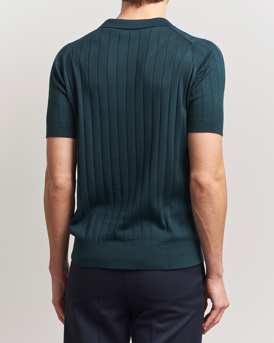 Herren | Poloshirts | John Smedley | Roper Open Collar Sea Island Polo Rain Forest