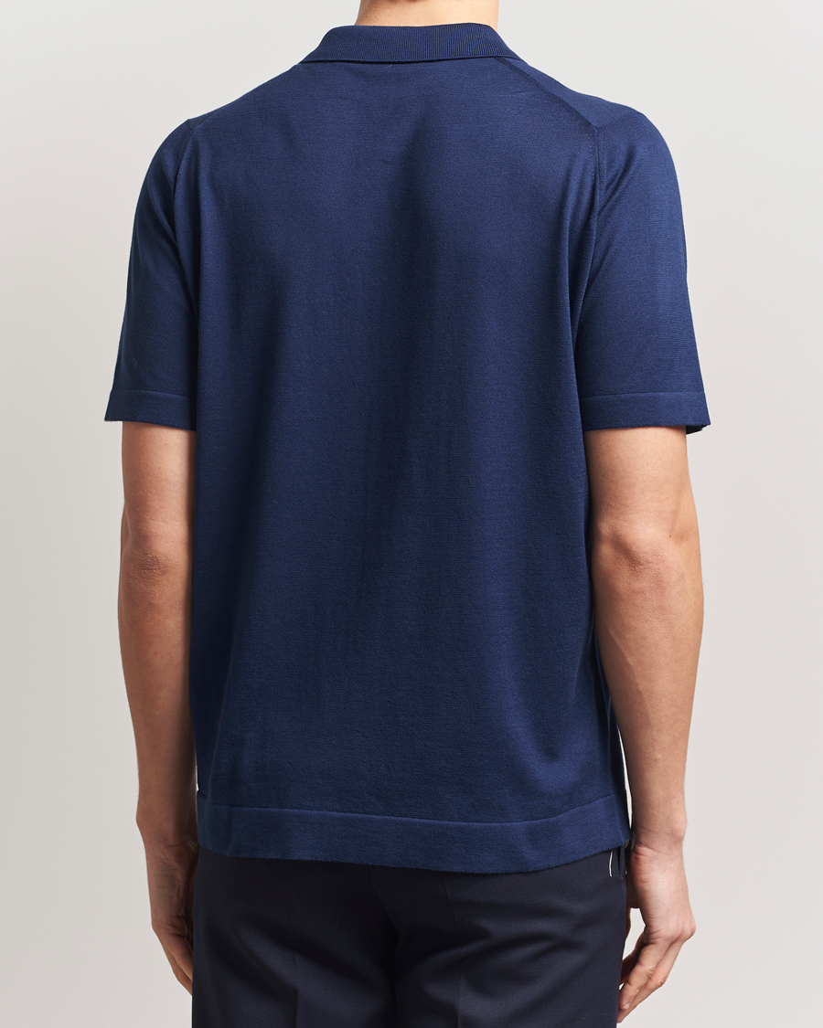 Herren | Hemden | John Smedley | Folke Sea Island Knitted Polo French Navy