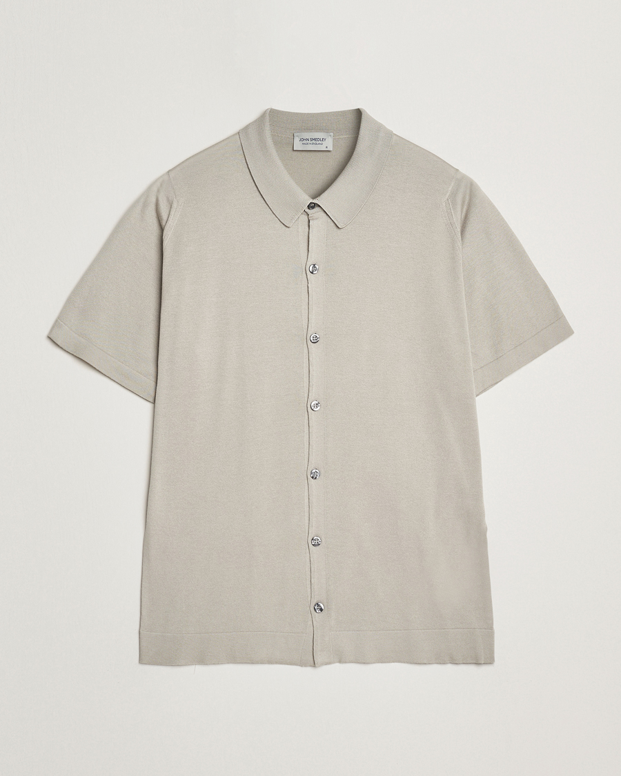 Herren | Hemden | John Smedley | Folke Sea Island Knitted Polo Parchment
